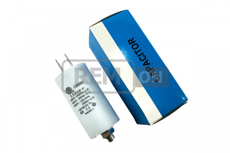 Конденсатор CBB60 3.5 мкФ 450V, з гайкою